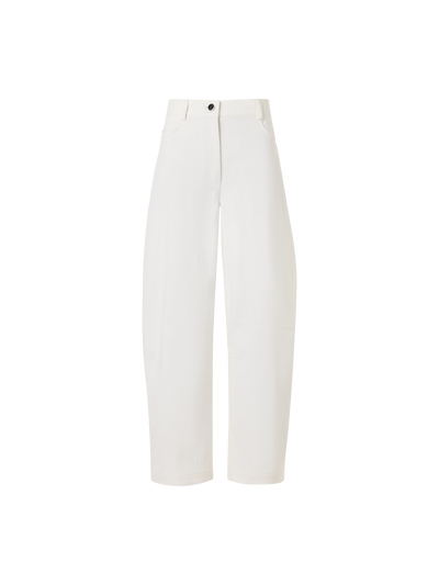 Designer Farrow Pants in Cotton-Stretch Denim - white