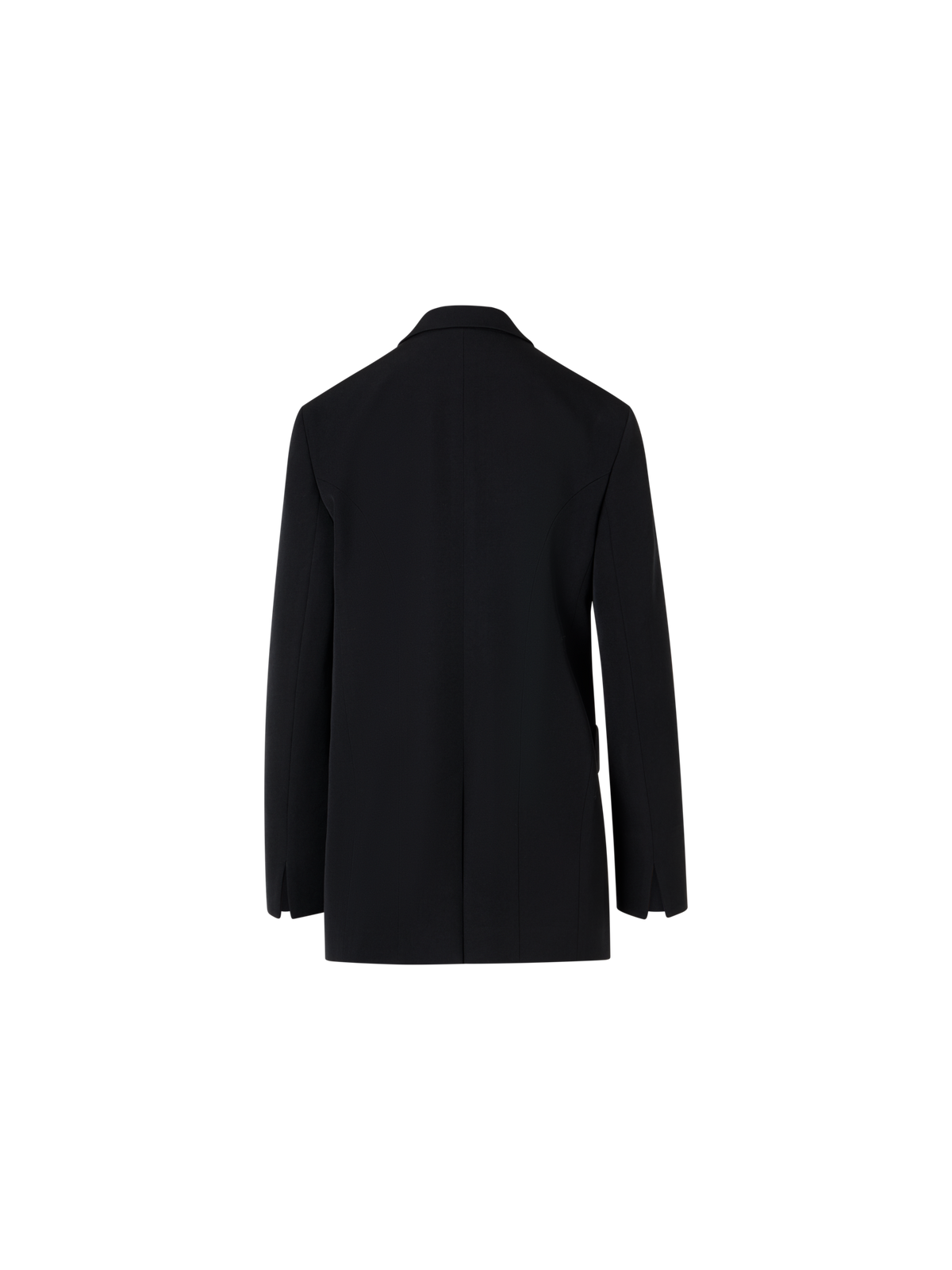 Designer Wool Gabardine Straight Jacket - black