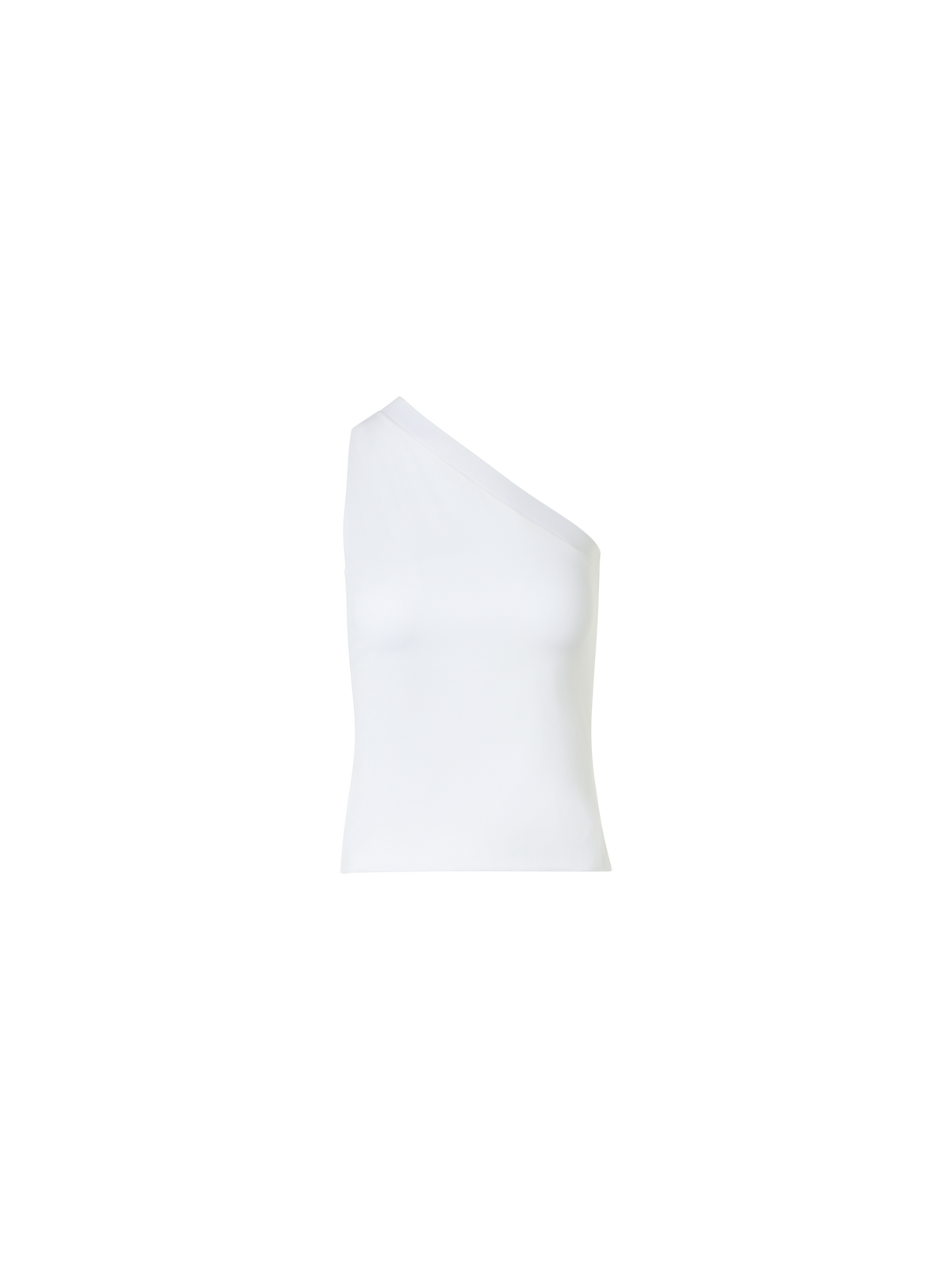 Designer Fitted One-Shoulder Cotton Jersey Top - ecru