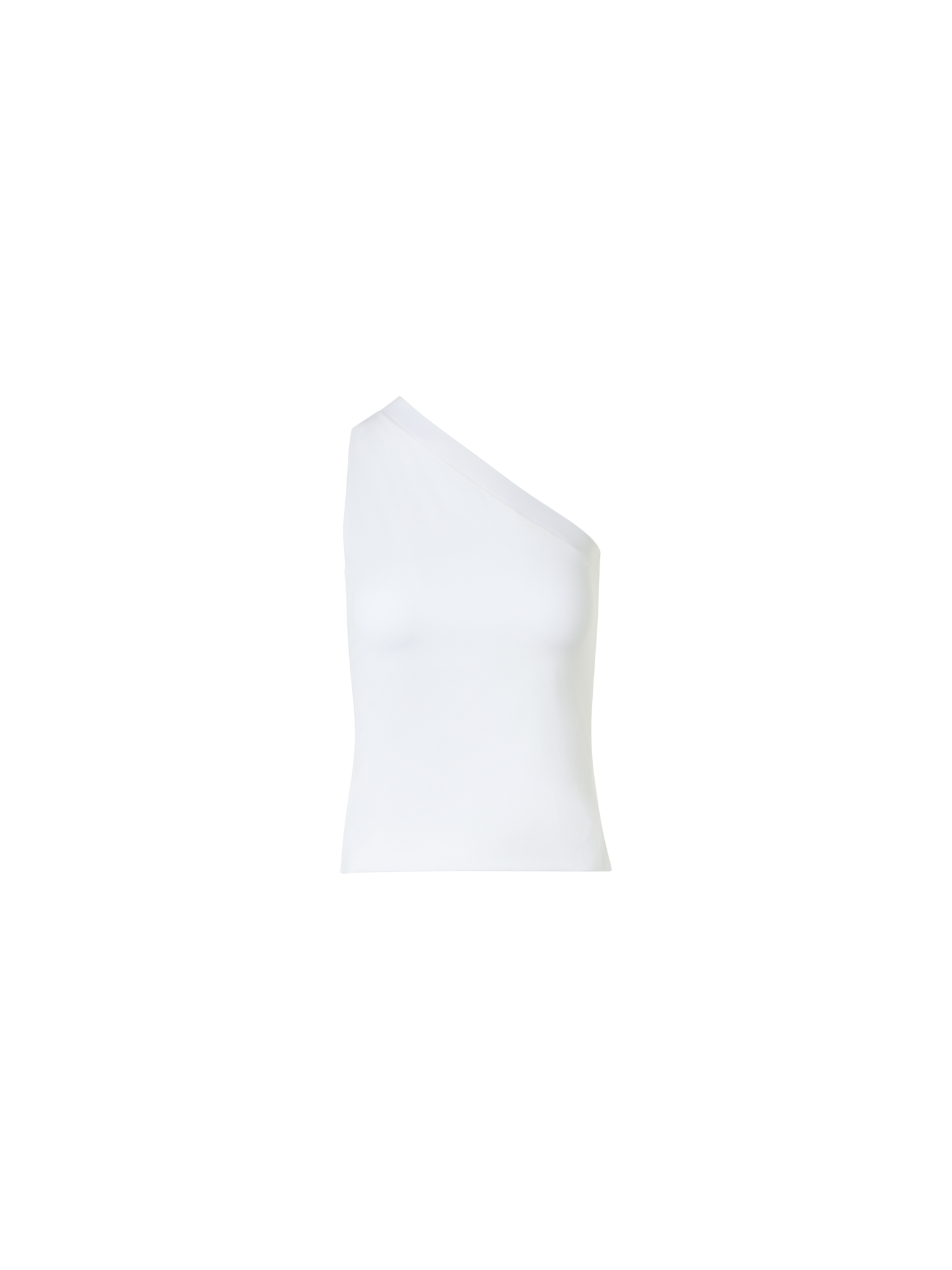Designer Fitted One-Shoulder Cotton Jersey Top - ecru