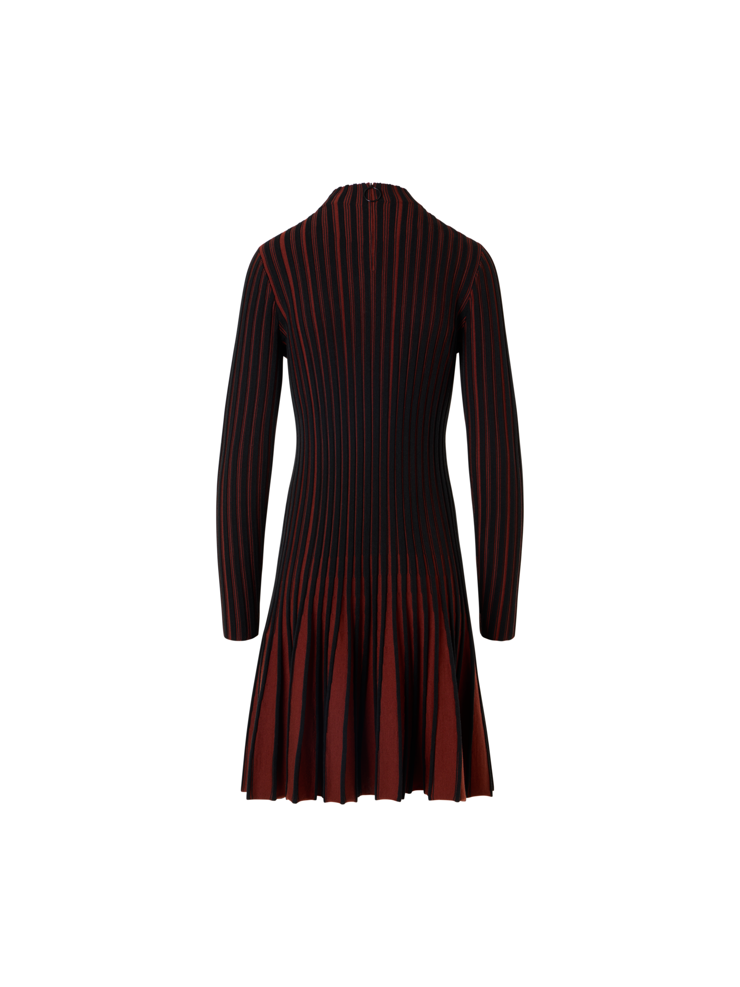 Designer Fit-and-Flare Ribbed Knit Dress - black - multicolor