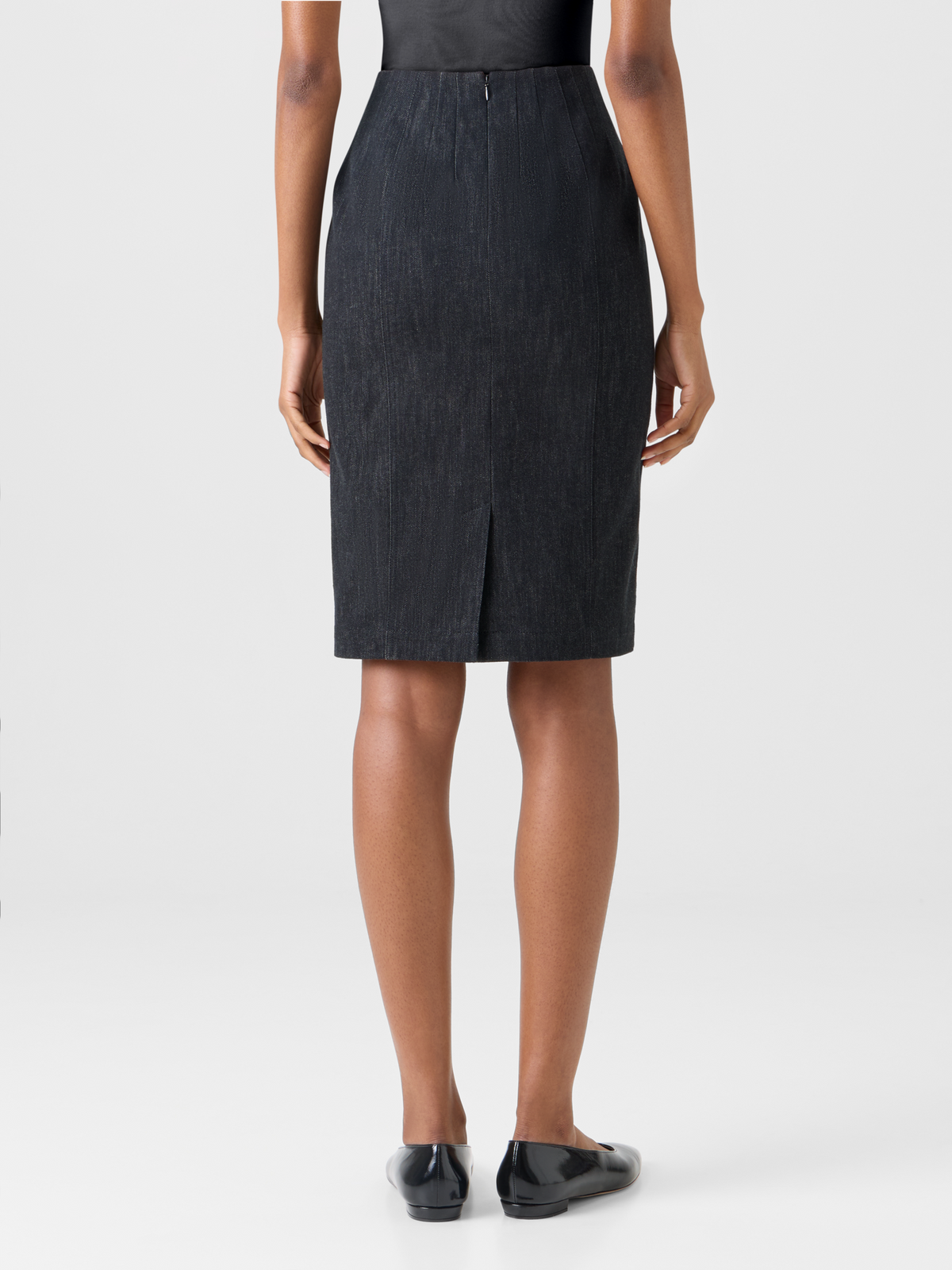 Designer Denim Pencil Skirt - black #editorial