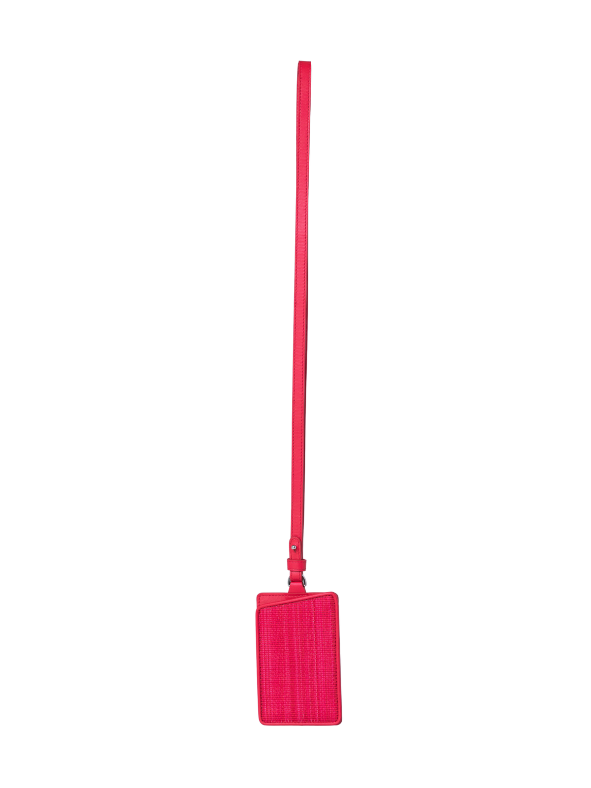 Designer Luggage Tag in Horsehair and Leather - red