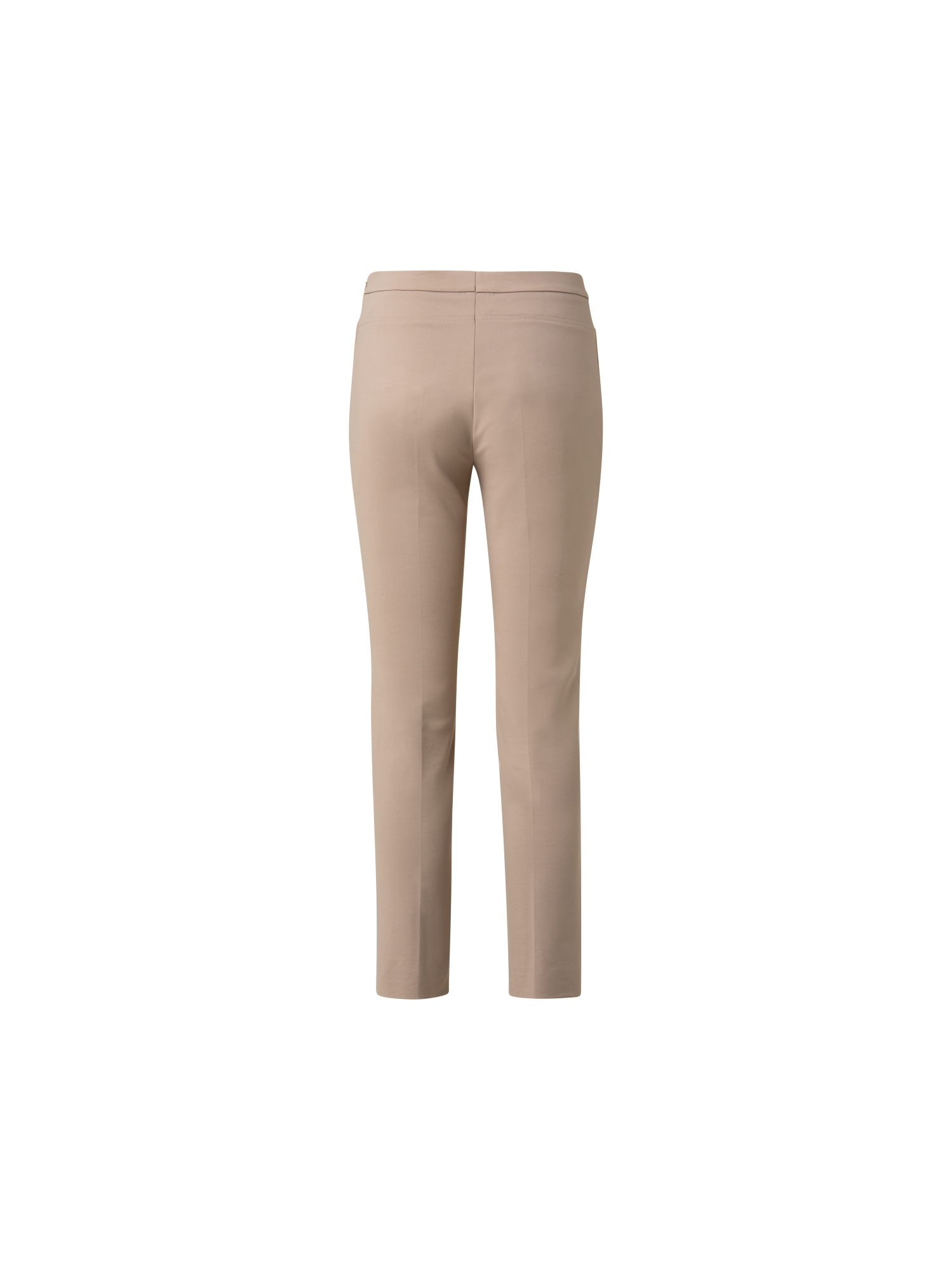 Designer Slim Ankle-Length Cotton Techno Stretch Pants - neutral - beige