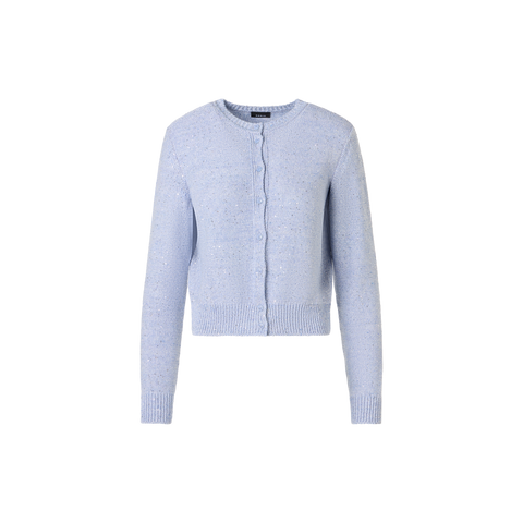 Linen-Cotton Micro Sequin Cardigan