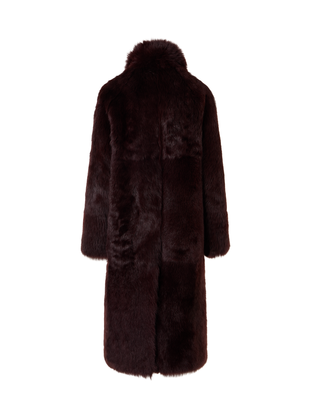 Designer Oversized Long Toscana Shearling Coat - red