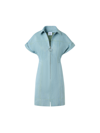 fitted mini shirt dress Striped Fitted Poplin Long Sleeve Mini Shirt Dress