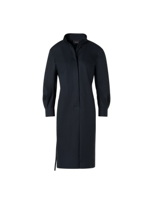 Designer Cotton Gabardine Shirt Dress - black