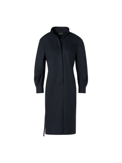 Designer Cotton Gabardine Shirt Dress - black