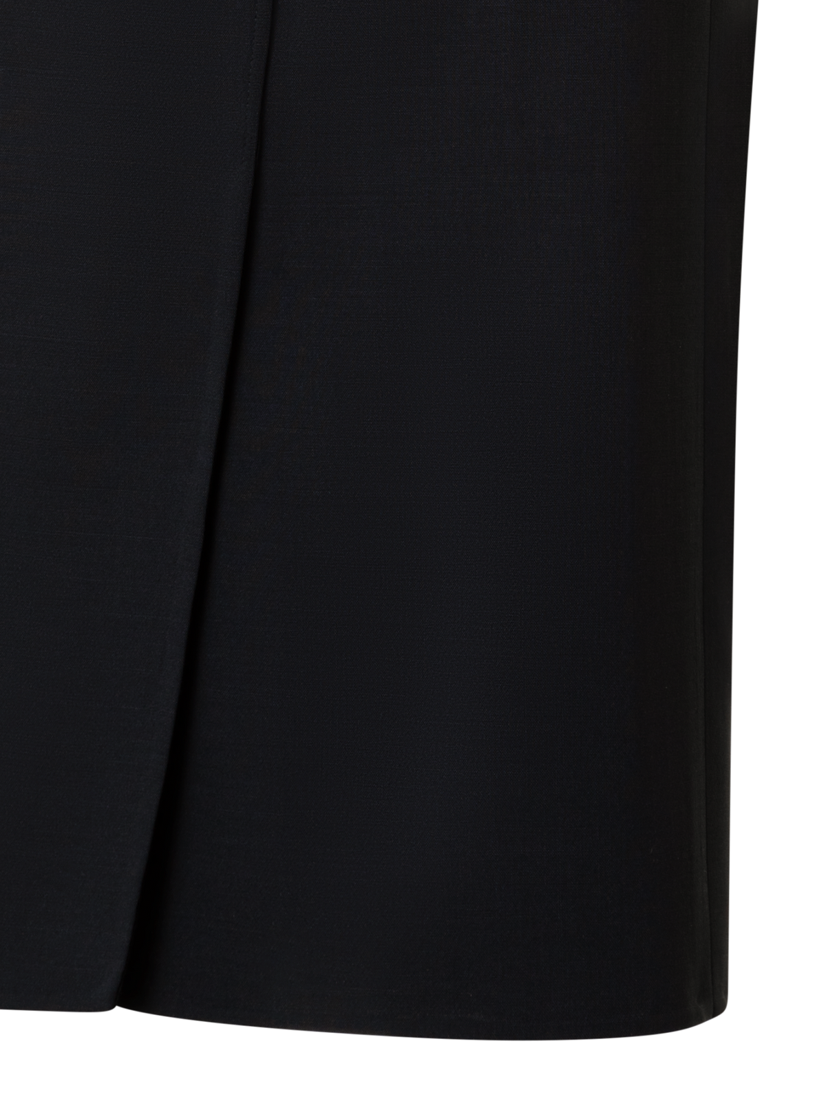 Designer Wool Double-Face Wrap Effect Pencil Skirt - black