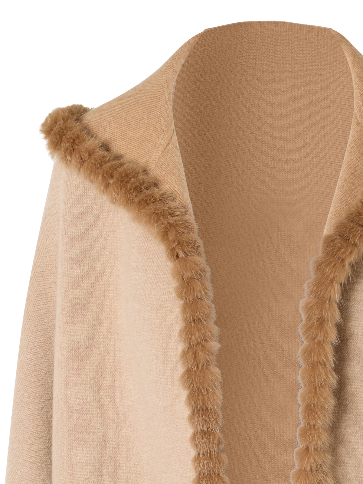 Designer Cashmere Double-Face Knit CardiganCape - beige