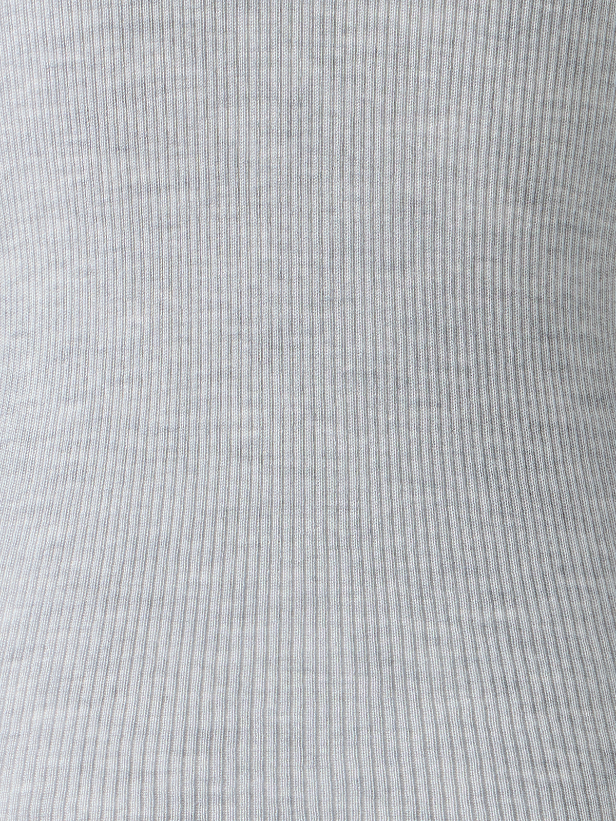 Designer Fine Rib Cashmere Silk Mock Neck Pullover - grey - neutral