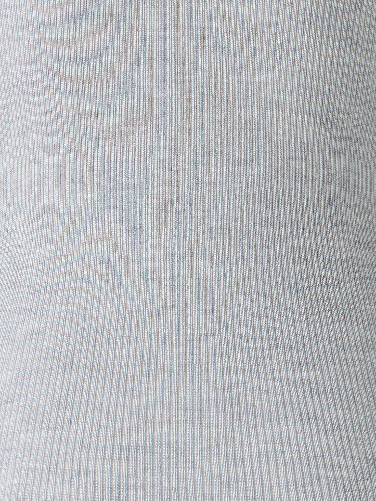 Designer Fine Rib Cashmere Silk Mock Neck Pullover - grey - neutral