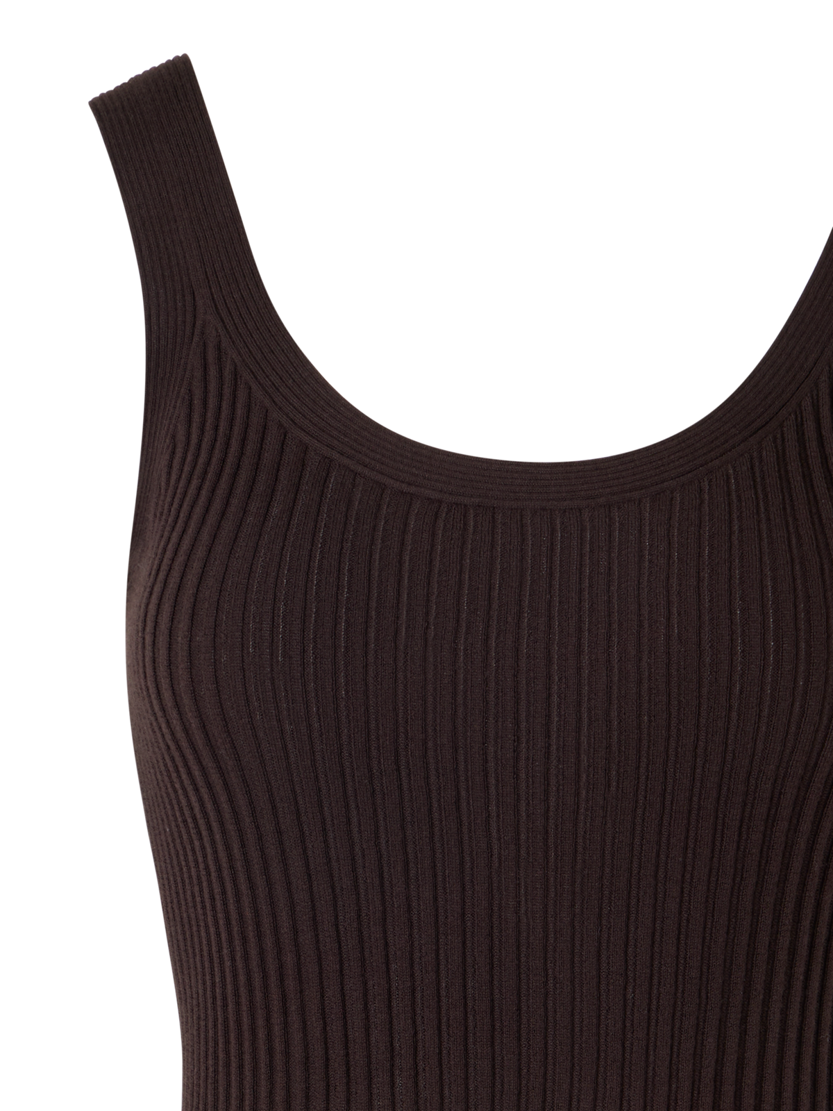 Designer Sleeveless Twisted Cotton Knit Top - brown