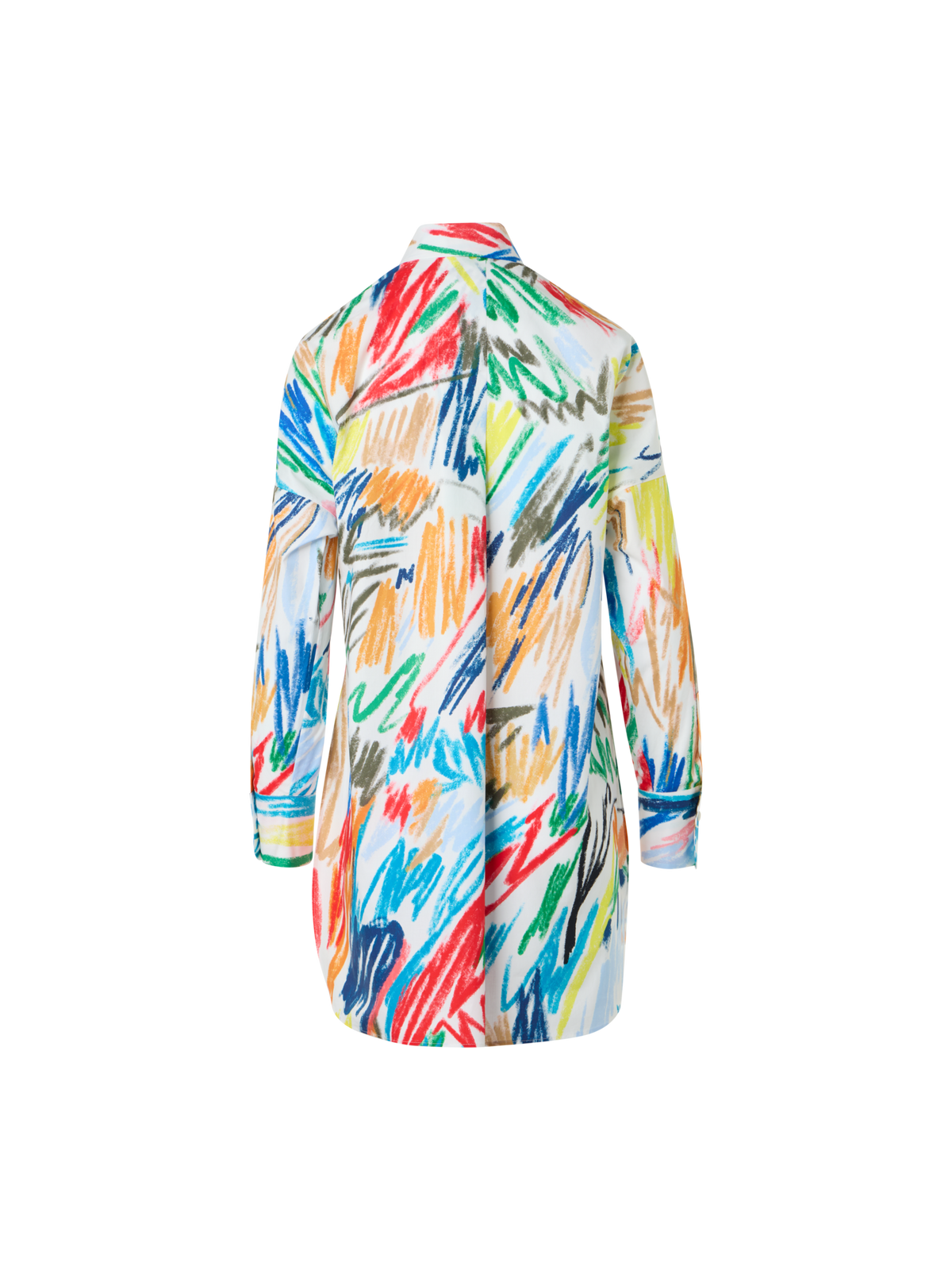 Designer Scribble Print Cotton Poplin Tunic - multicolor
