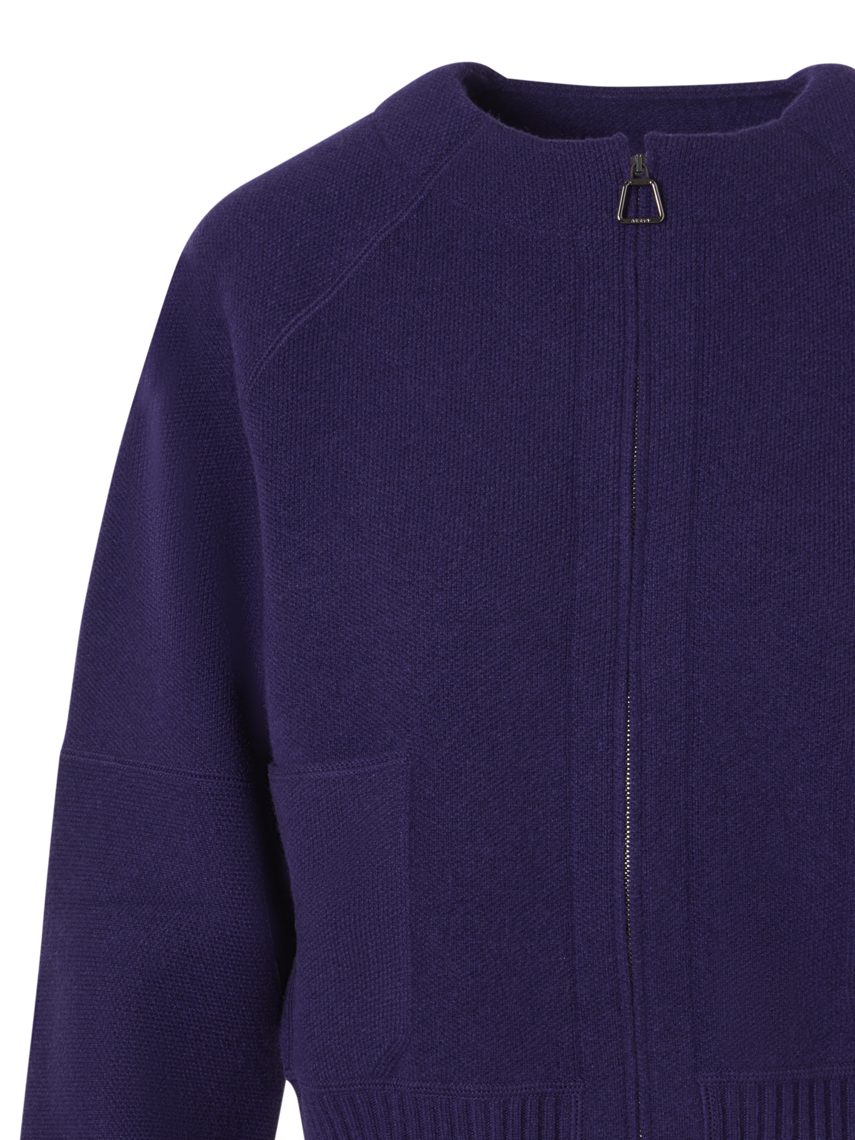 Designer Cashmere-Piqué Knit Cardigan - purple