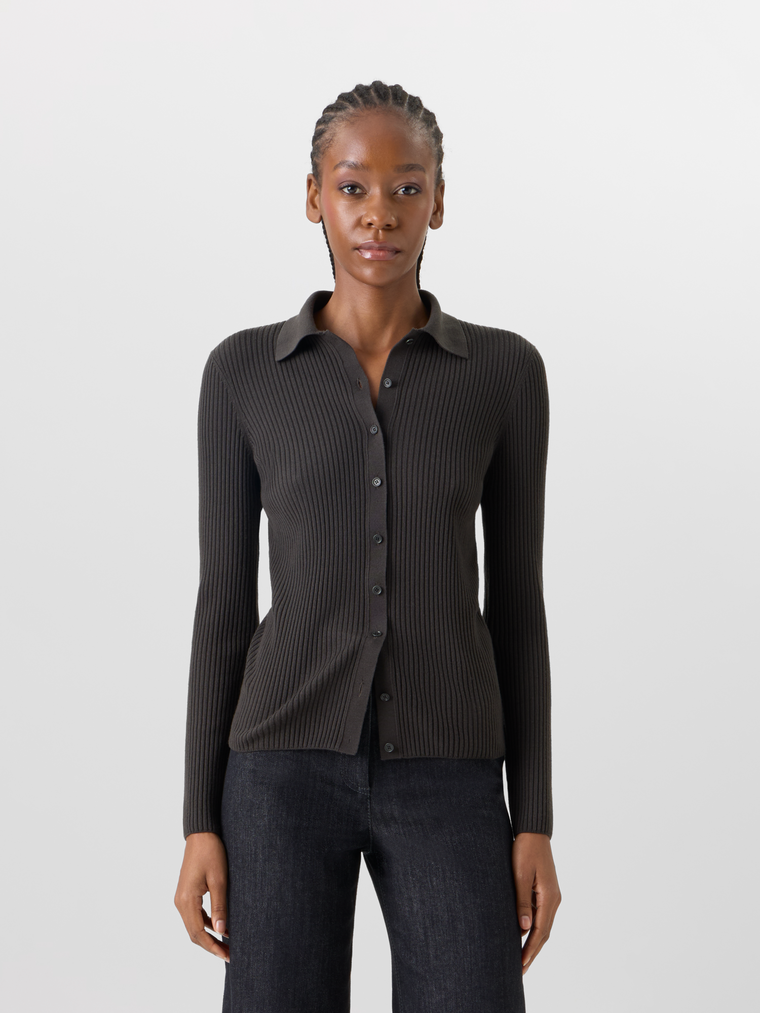 Designer Long-Sleeve Merino Wool Knit Sweater - green 
