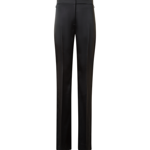 Straight Wool Satin Pants