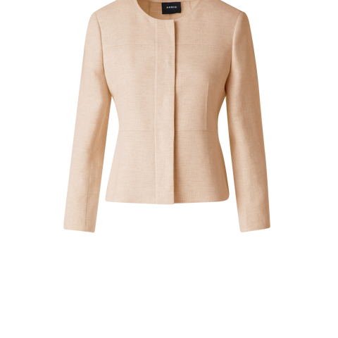 Fitted Jacket in Linen Double-Face