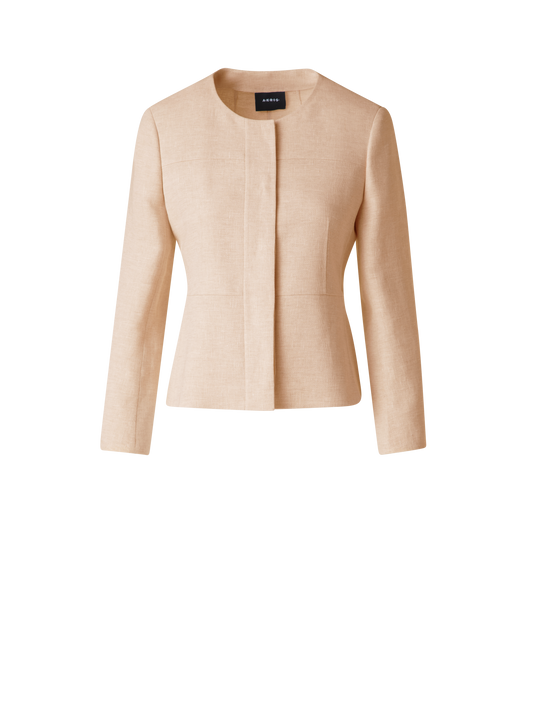 Designer Fitted Jacket in Linen Double-Face - pastel - pink