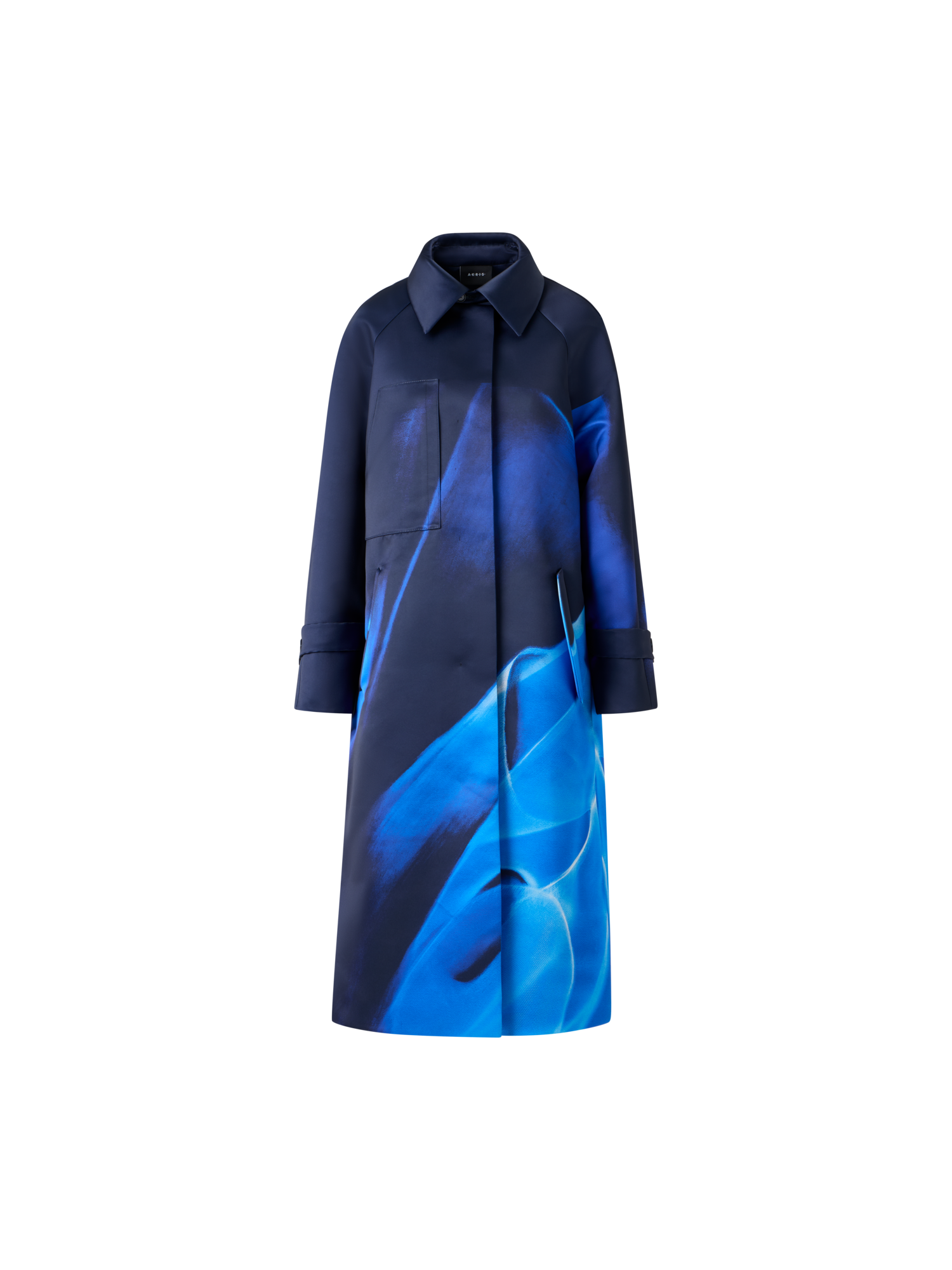 Designer Oversized Coat in Alyson's Cyanotype Print - blue - multicolor