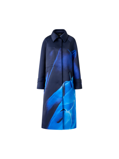 Designer Oversized Coat in Alyson's Cyanotype Print - blue - multicolor
