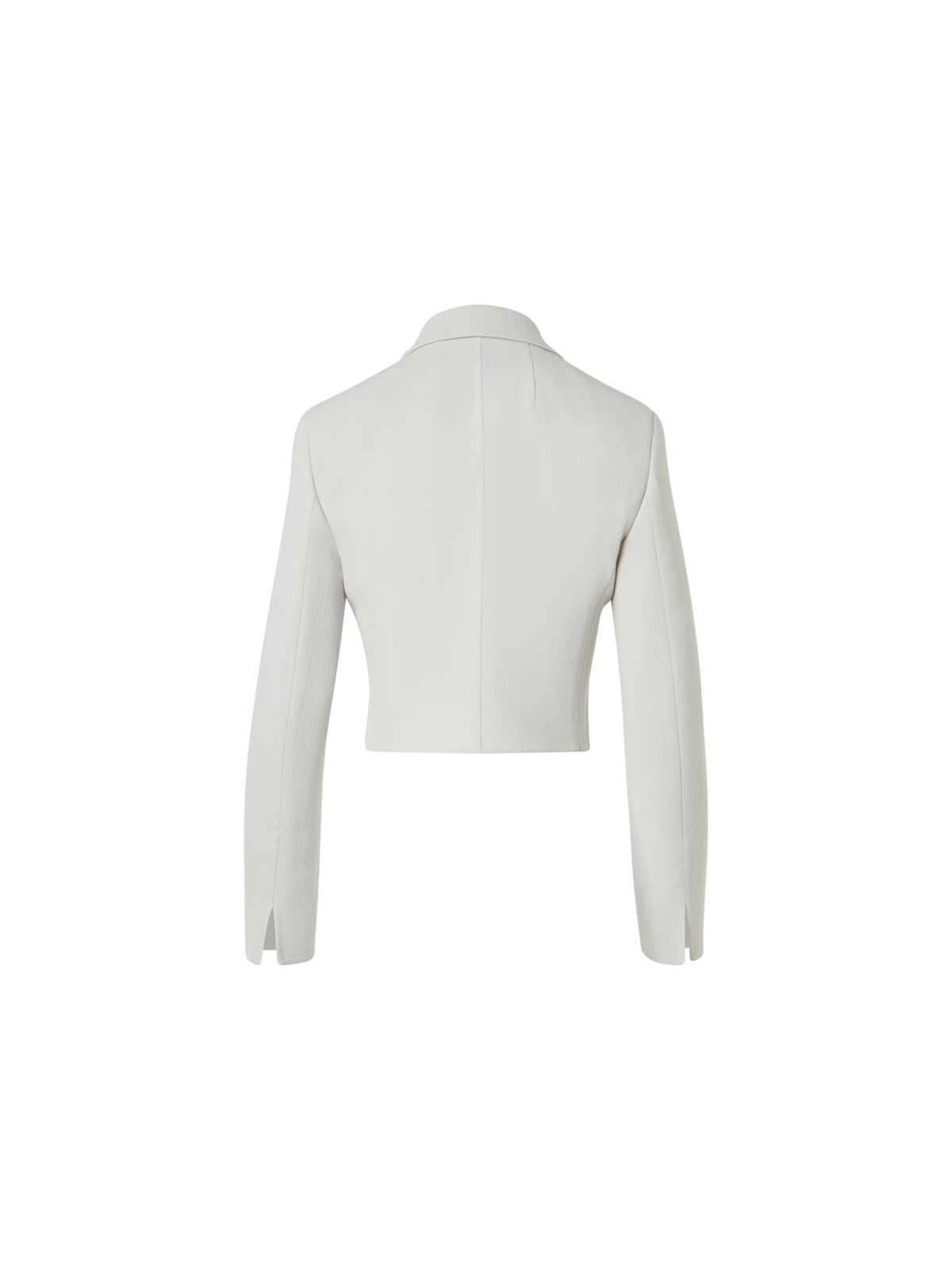 Designer Cropped Wool Crêpe Double-Face Jacket - grey