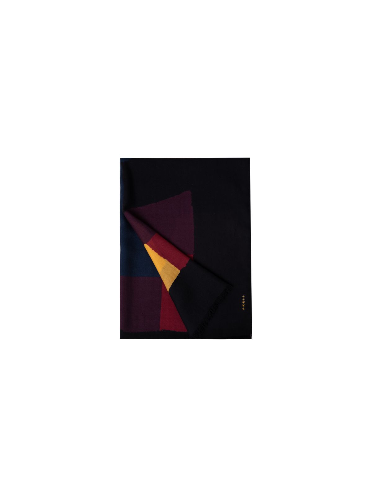 Designer Scarf in Cashmere and Silk with Orphisme Print - multicolor