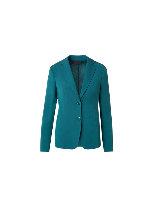 Designer Tailored Blazer in Cotton Silk Double-Face - green