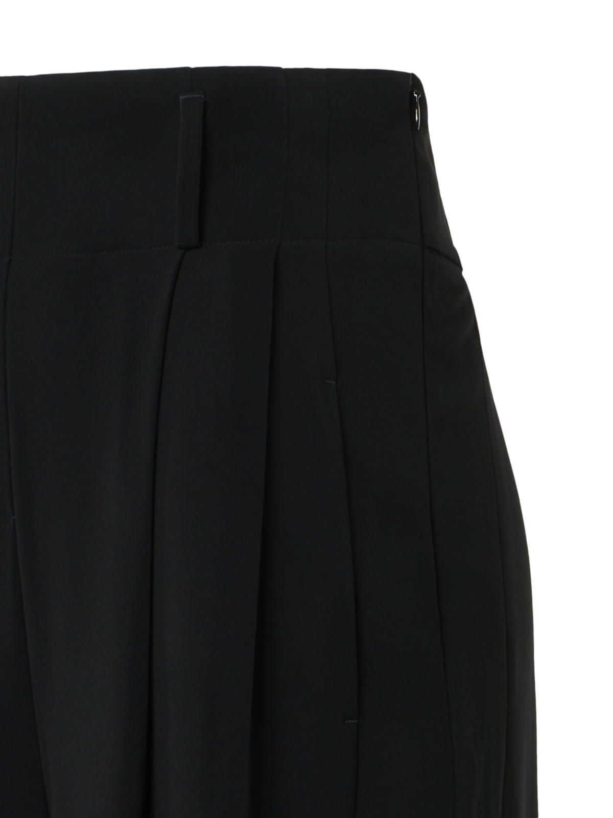 Designer High-Waist Lasercut Crêpe Wide Pants - black