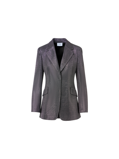 Designer Metallic Birdseye Jersey Blazer - grey - silver