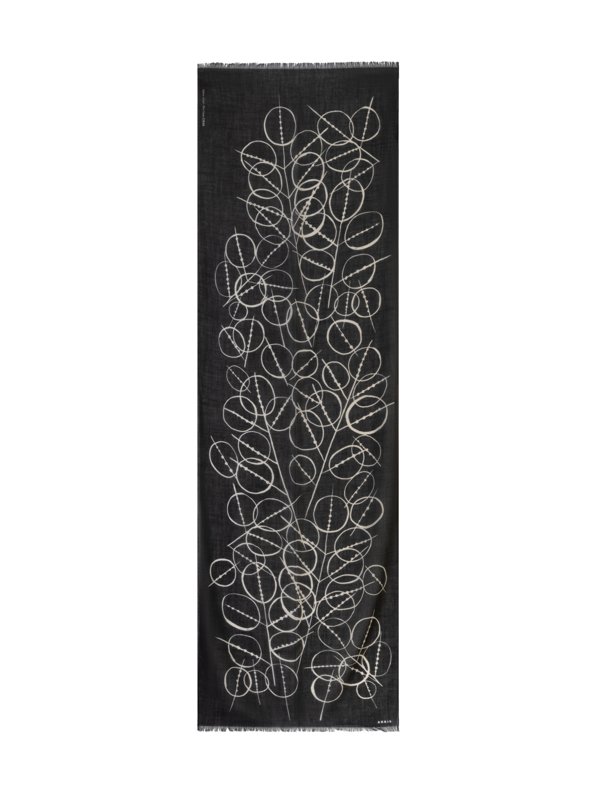 Designer Cashmere Scarf with Polka Dots Print - black - multicolor