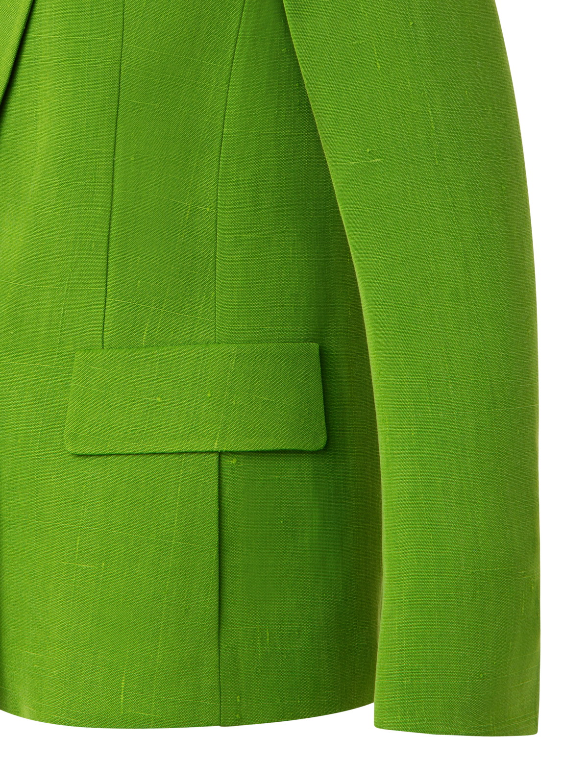 Designer Double Breasted Blazer in Shantung Silk - green