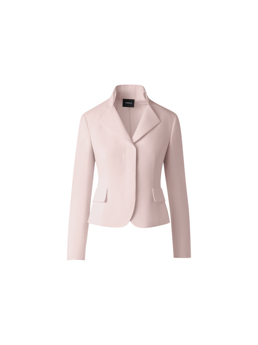 Designer Tailored Wool Crêpe Double Face Jacket - pastel - pink