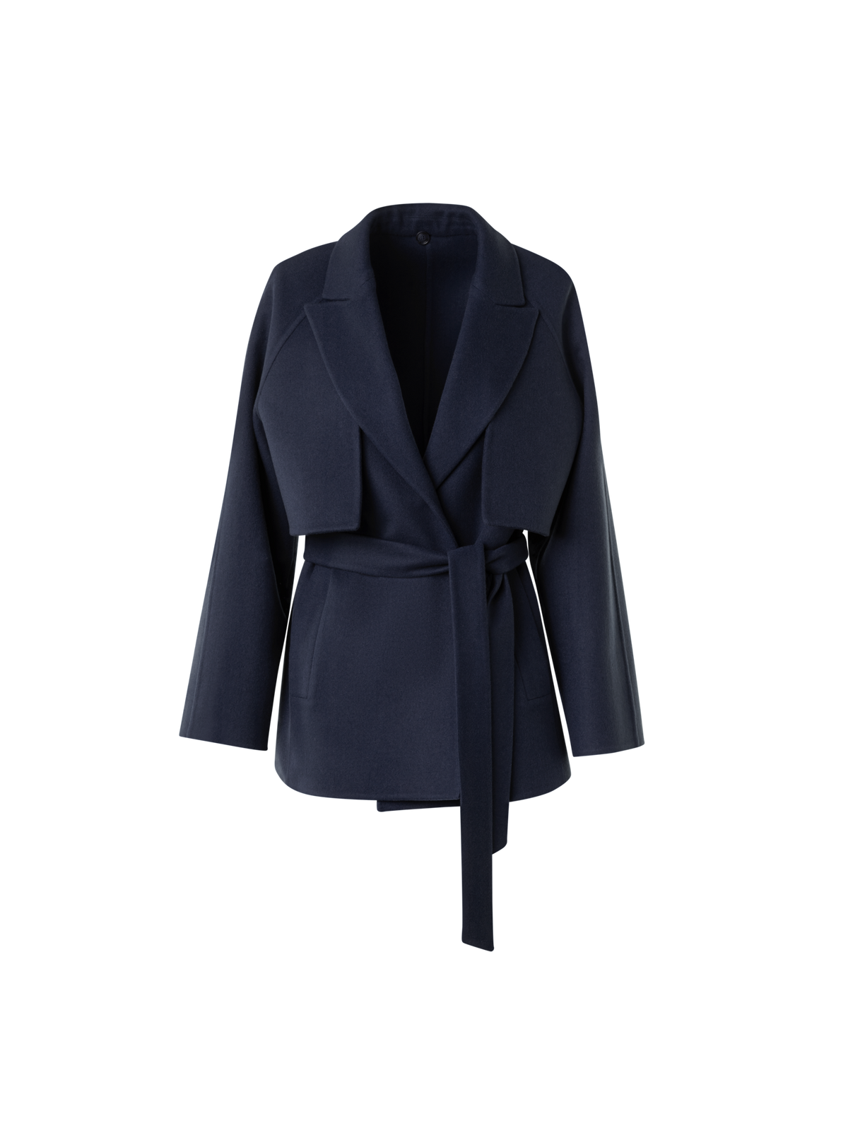 Designer Short Duo Coat - Cashmere Vest and Bolero - neutral - navy - blue