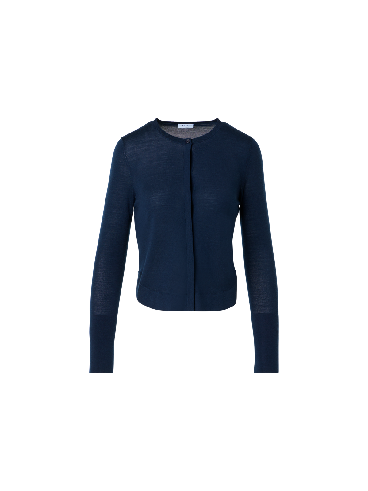 Designer Lightweight Merino Wool Knit Cardigan - navy - blue
