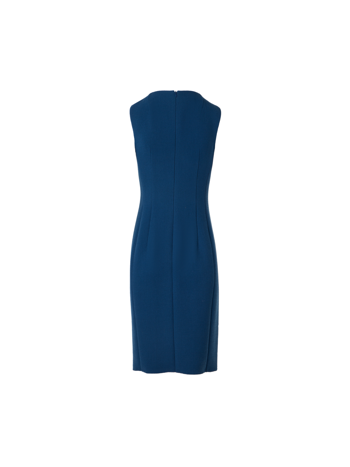 Designer Sleeveless Wool-Crêpe Double-Face Sheath Dress - blue