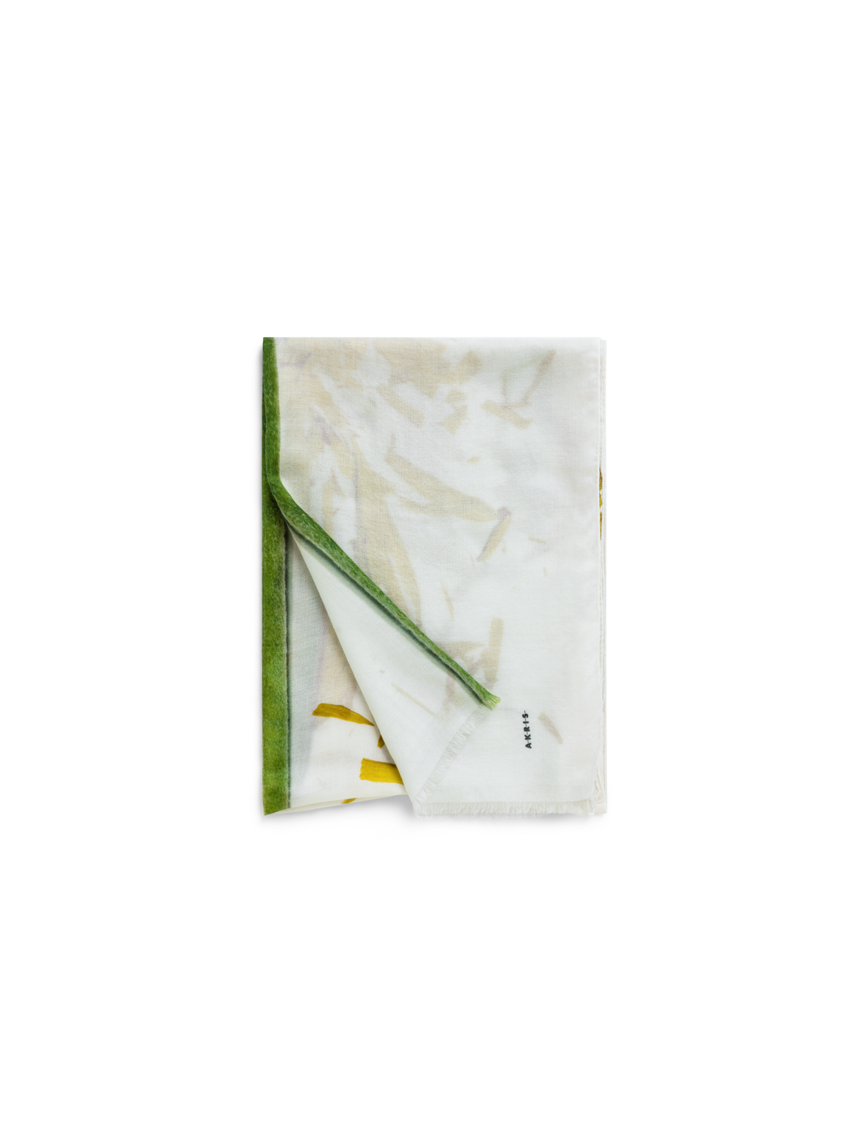 Designer Scarf Cashmere Silk Scattered Calendula Print - multicolor