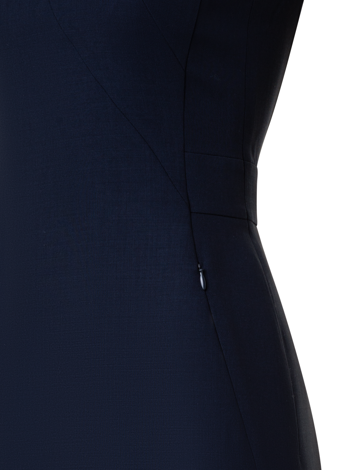 Designer Sleeveless Wool Double-Face Sheath Dress - navy - blue