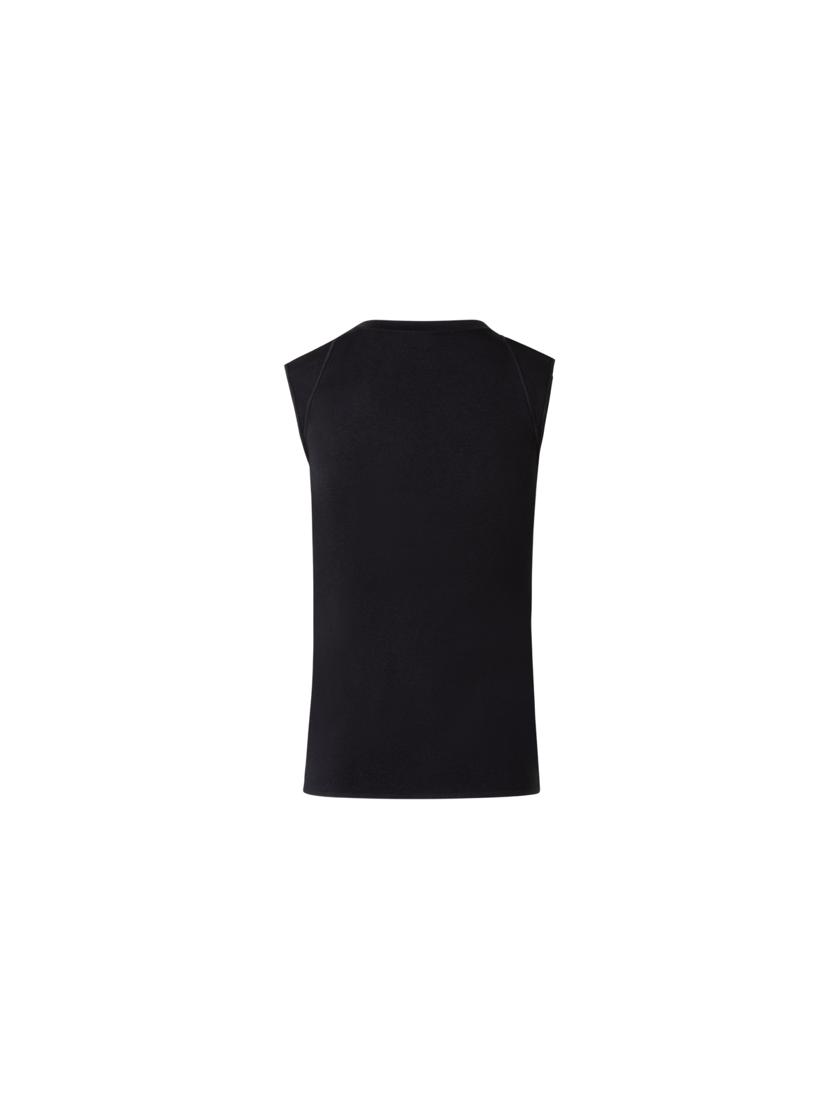 Designer Sleeveless Knit Top in Silk Stretch - black