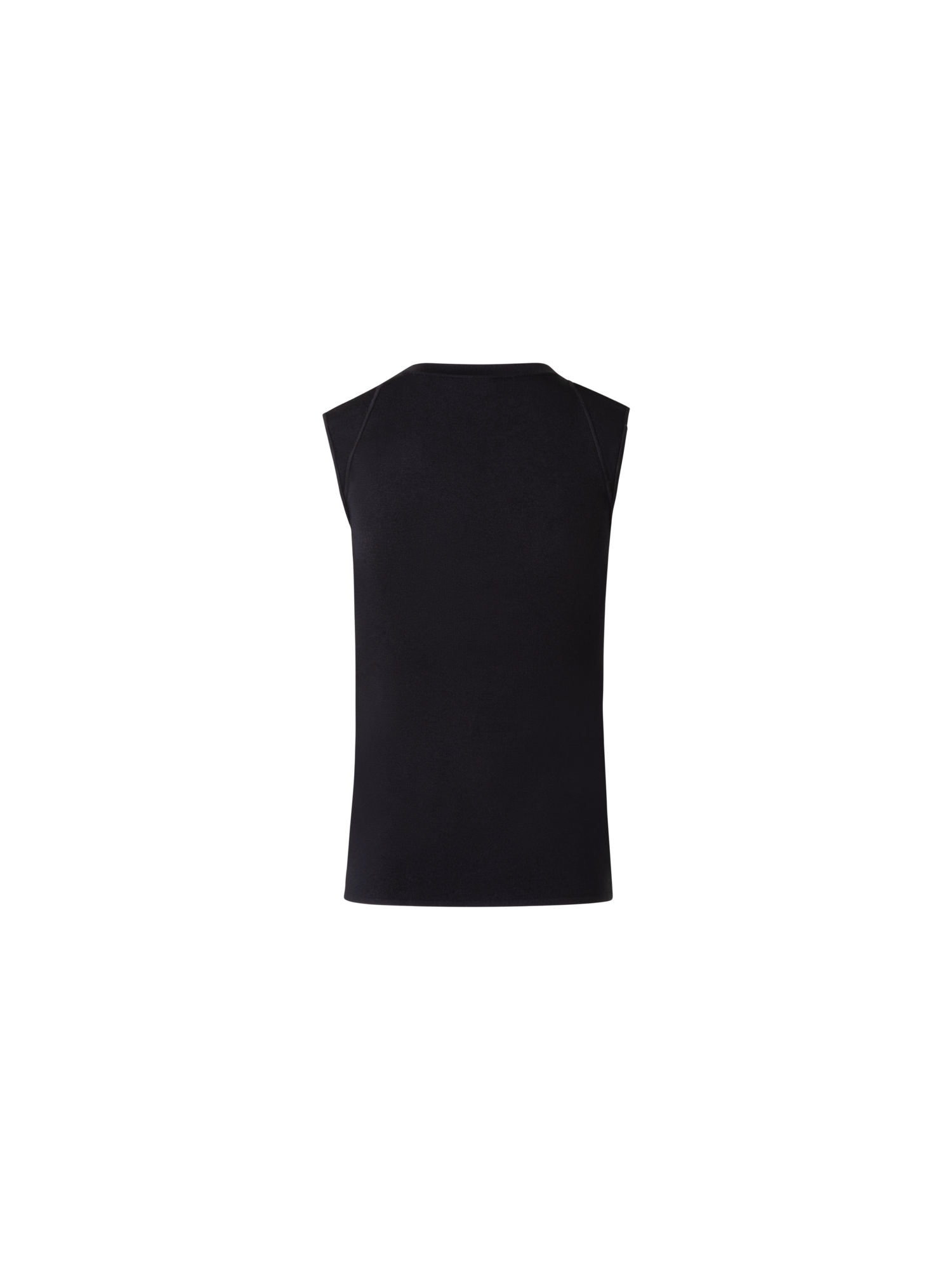 Designer Sleeveless Knit Top in Silk Stretch - black