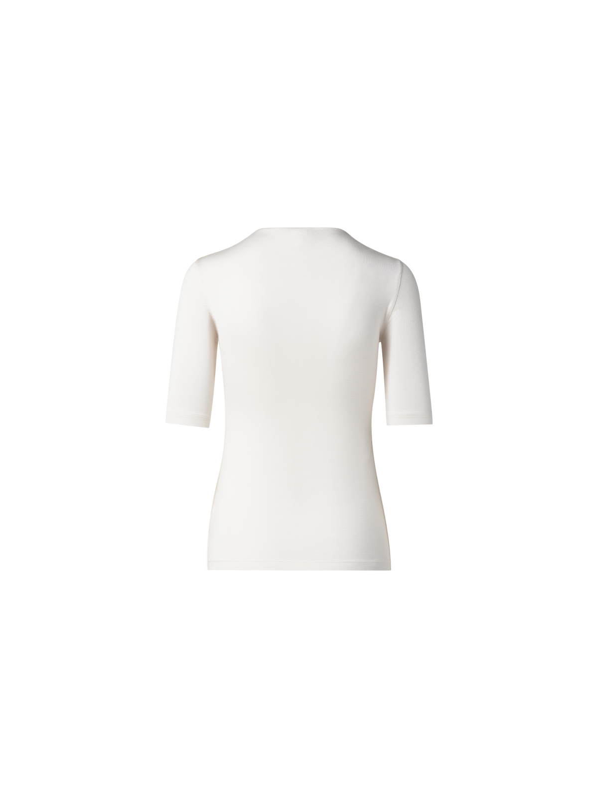 Designer 3/4 Length Sleeve Shirt from Silk Jersey - ecru - white