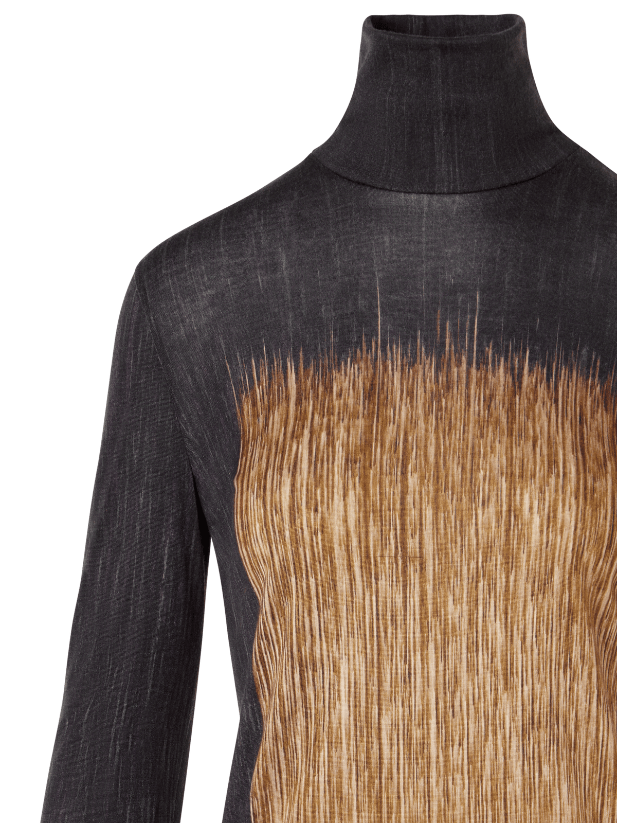 Designer Cashmere Silk Shirt in Oro Lienzo Print - multicolor - black - brown