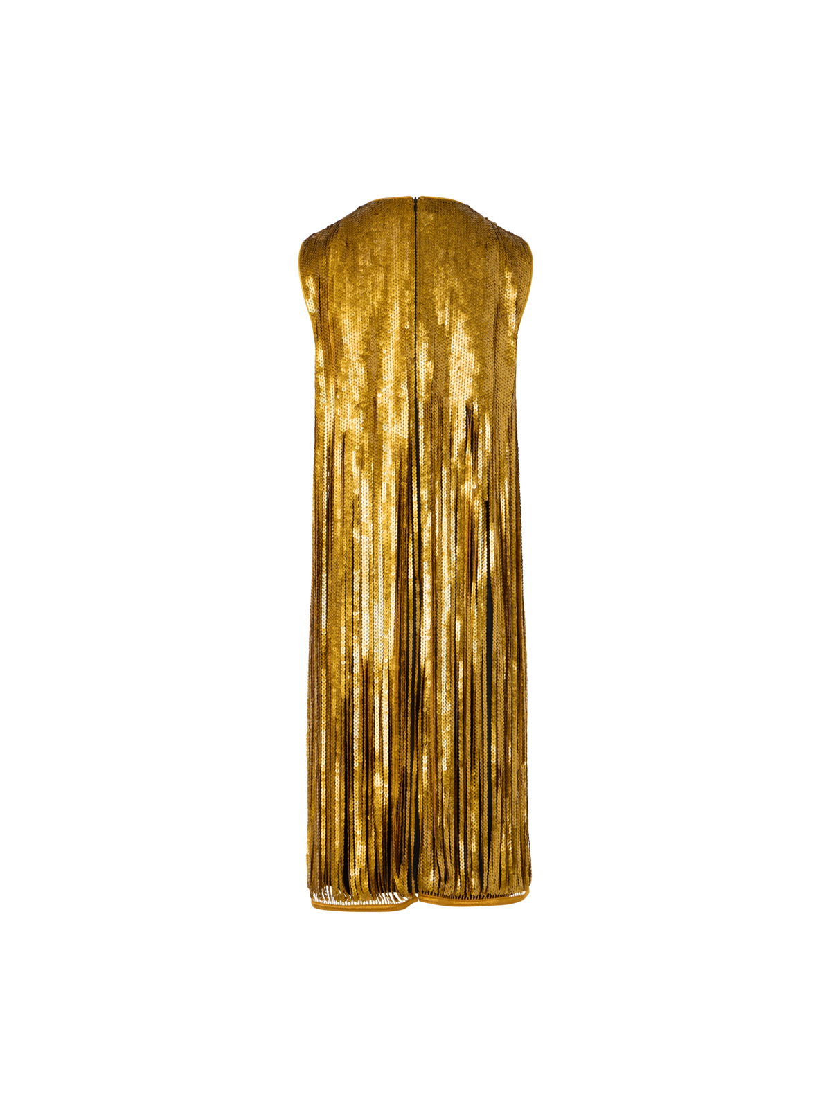 Designer Sequin Fringe Mini Dress - gold