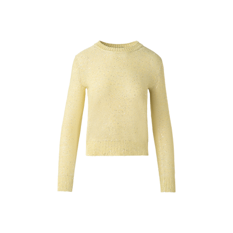 Knit Sweater in Linen Cotton with Micro Sequins