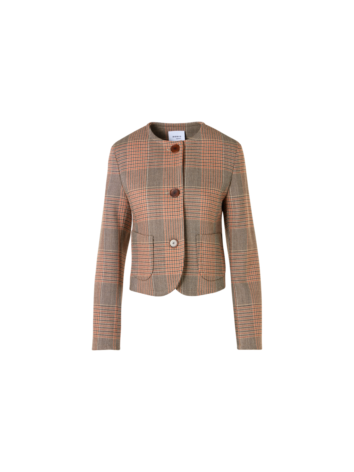 Designer Long-Sleeve Glen-Check Heavy Wool Twill Jacket - multicolor