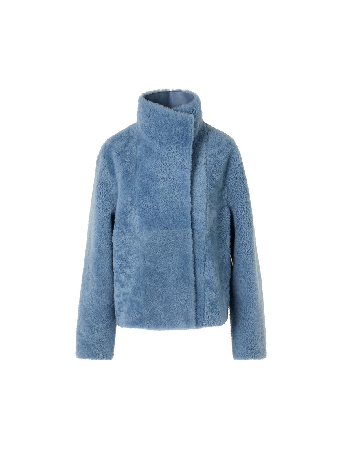 Designer Reversible Shearling Jacket - blue
