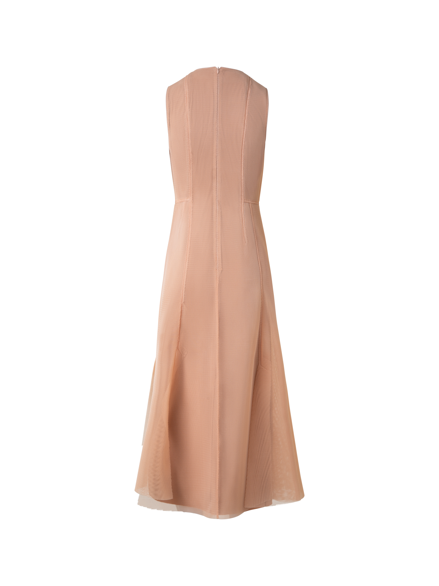 Designer Asymmetrical Techno Grid Midi Dress - neutral - pastel - beige
