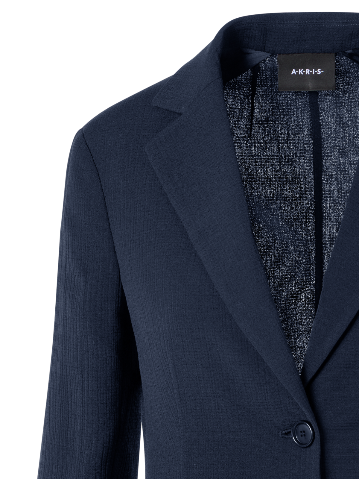 Designer Lavino Jacket in Structured Cotton-Silk Double-Face - blue