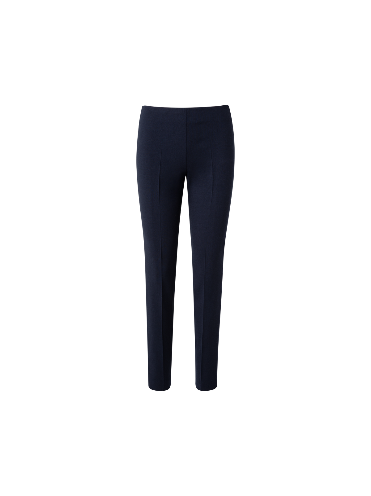 Designer Slim Wool Double-Face Pants - navy - blue